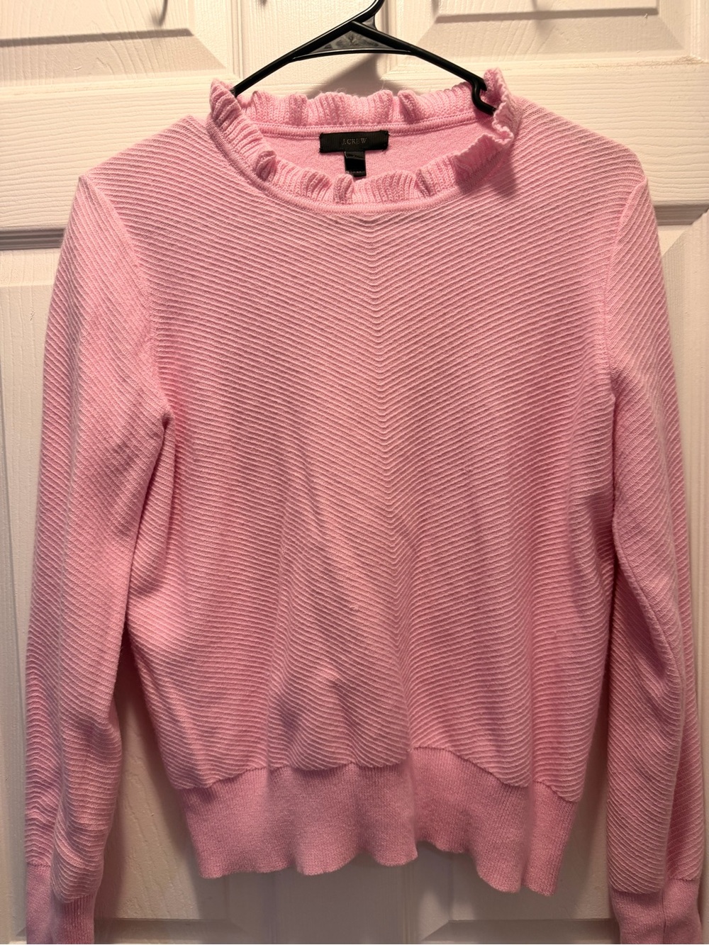 J.Crew Pink Ruffle Neck Women's Sweater